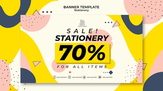 PSD stationery sales banner web template