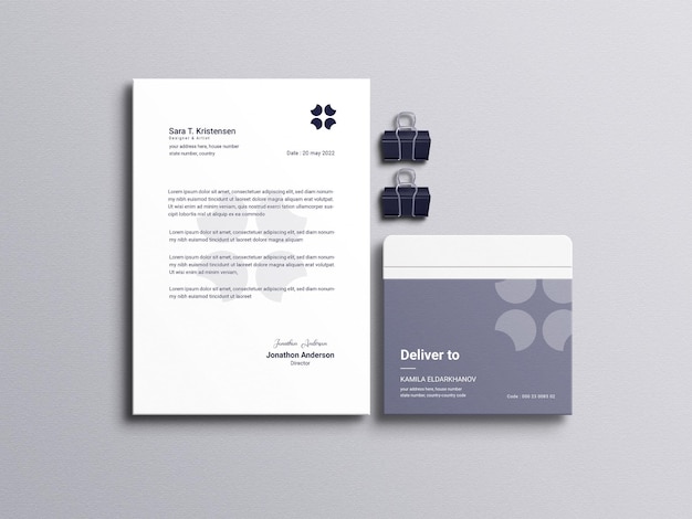 PSD stationery set mockup