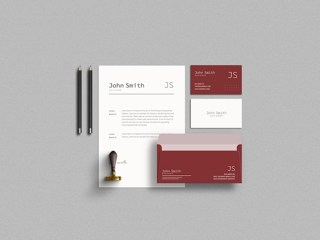 Stationery set mockup