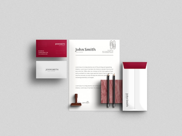 PSD stationery set mockup