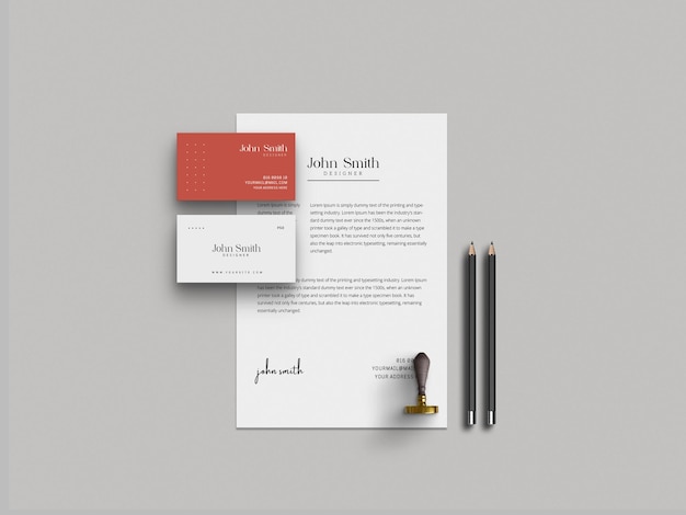 PSD stationery set mockup