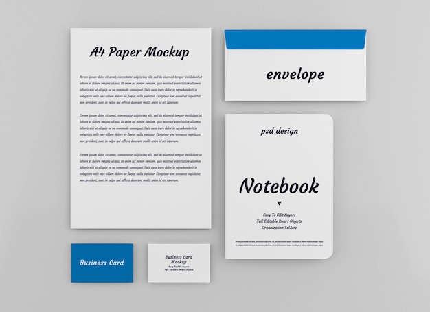 PSD stationery set mockup