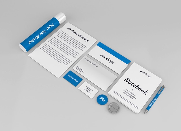 PSD stationery set mockup