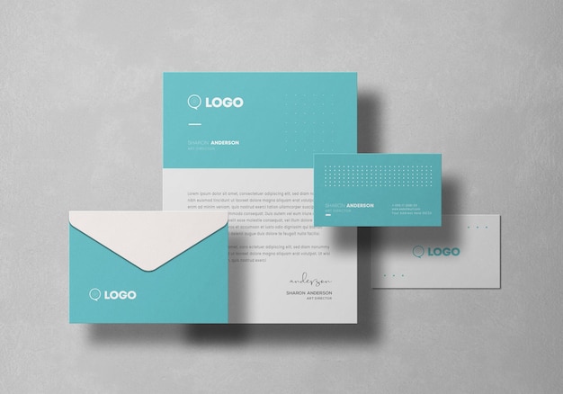 Stationery set mockup