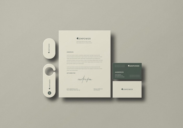 Stationery set mockup