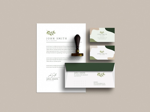 Stationery set mockup