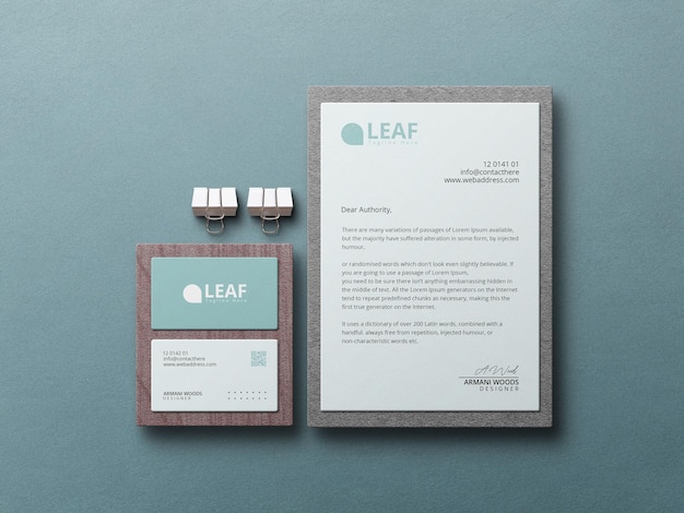 Stationery set mockup