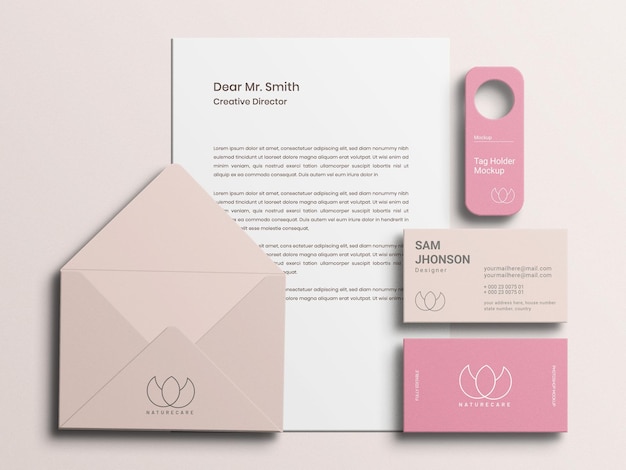 Stationery set mockup