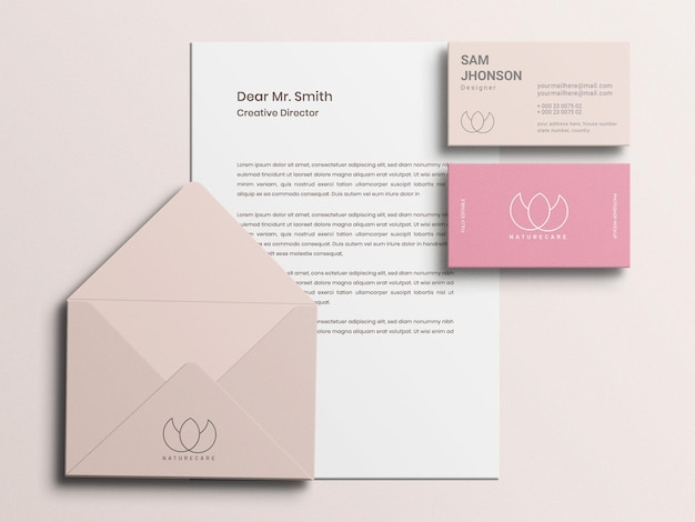 Stationery set mockup