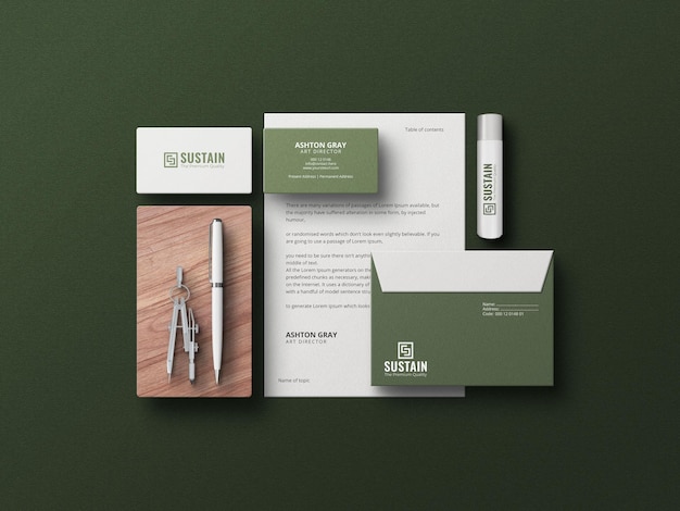 Stationery set mockup