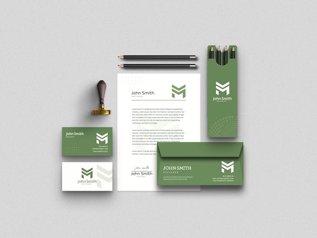 Stationery set mockup