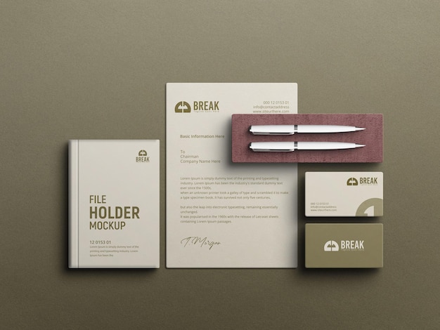 Stationery set mockup