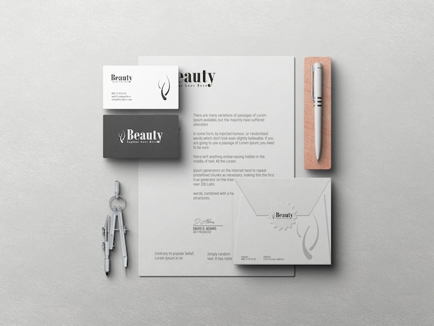 Stationery set mockup