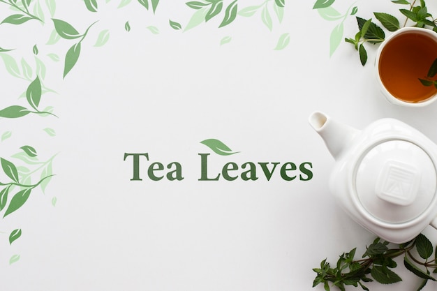 stationery tea pot with mock-up