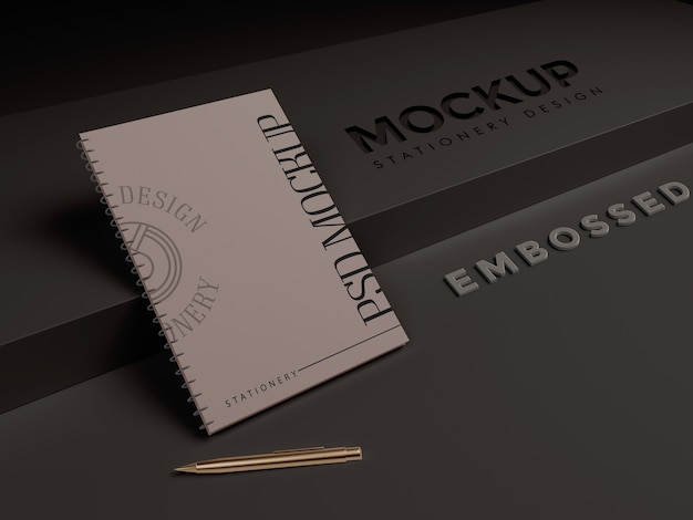 PSD stationery with logo mockup