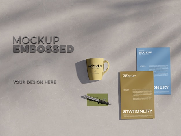 PSD stationery with logo mockup