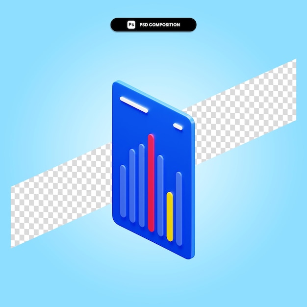 Statistic chart 3d render illustration isolated