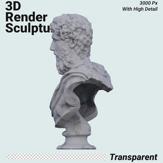 Statua Lucius Auelius Verus 3D sprawia, że izolowany jest idealny dla twojego projektu