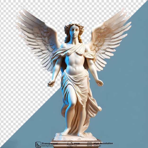 PSD statua dell'angelo isolata su sfondo trasparente
