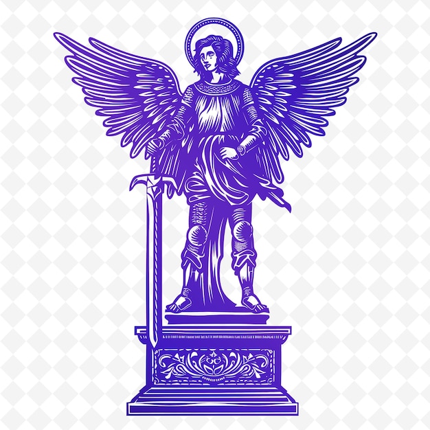 A statue of an angel with a cross on the top