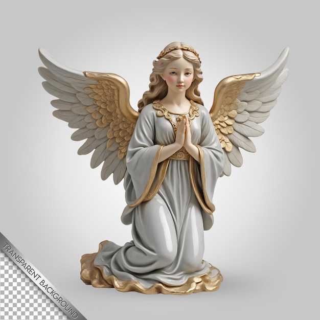 PSD una statua di un angelo con la parola angelo su di essa
