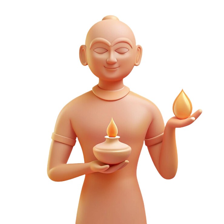 PSD a statue of a buddha with candles in the hands