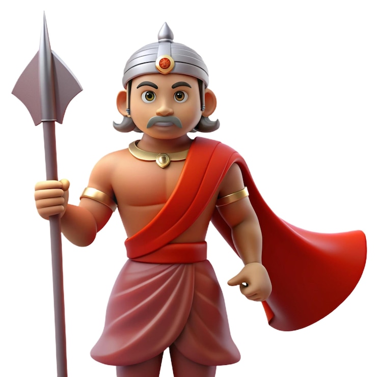 PSD a statue of a god holding a red shield