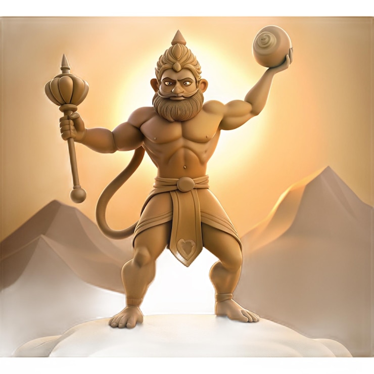 PSD a statue of a god holding a sword in his hands