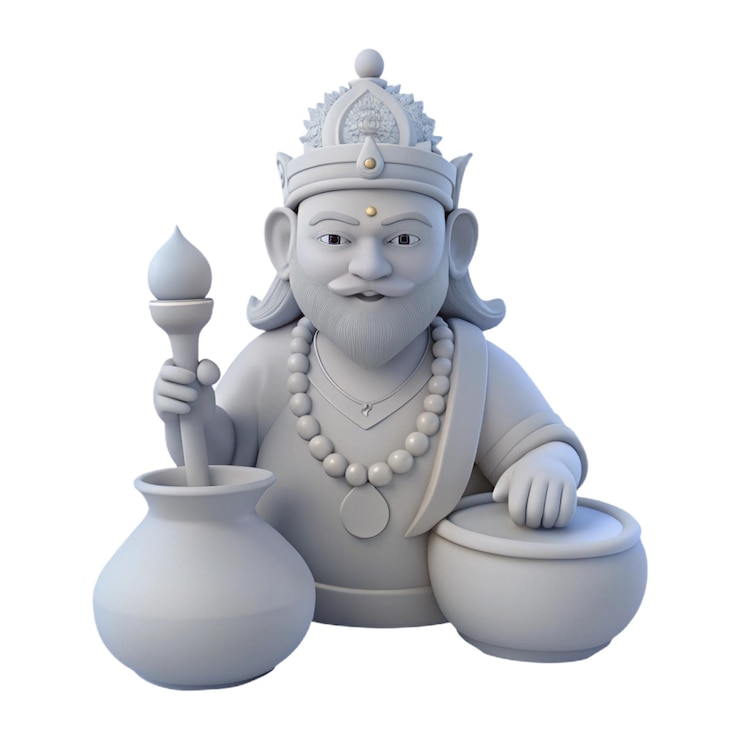 PSD a statue of a god with a bowl and a candle in it