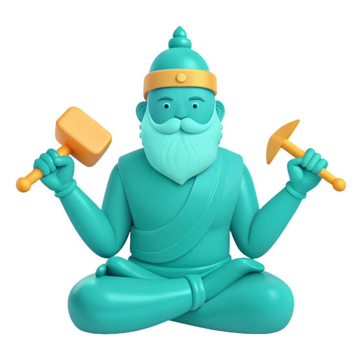 PSD a statue of a god with a hammer and hammer