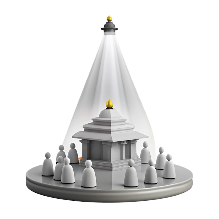 PSD a statue of a group of people in front of a white background