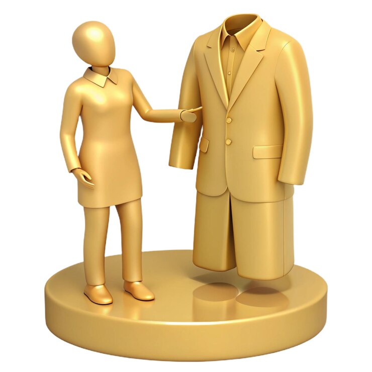 PSD a statue of a man and a woman shaking hands