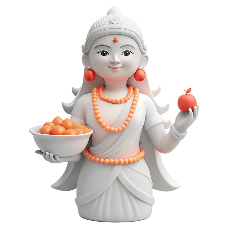 PSD a statue of a woman holding a bowl of fruit