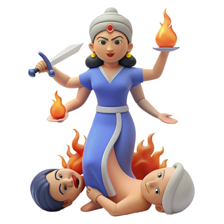 PSD a statue of a woman holding a sword and a sword with the word quot god quot on it