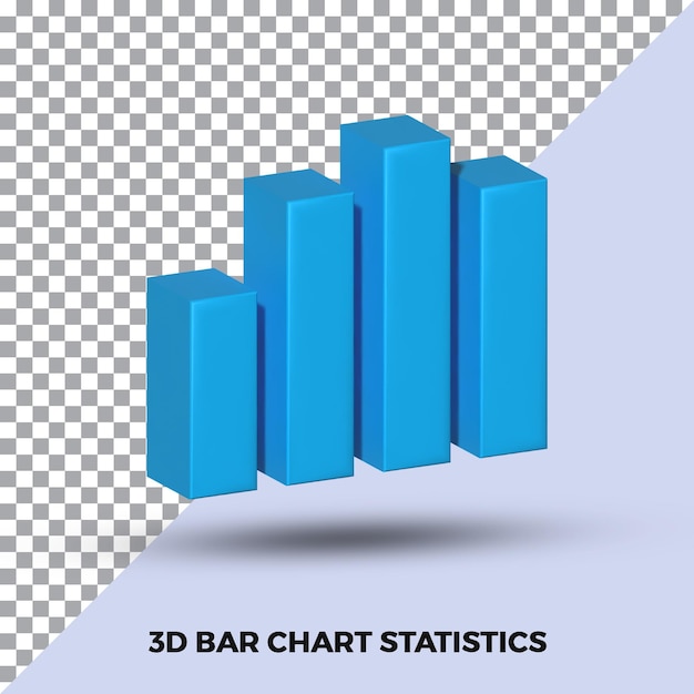 PSD statystyka biznesowa ikona wykresu słupkowego 3d na białym tle