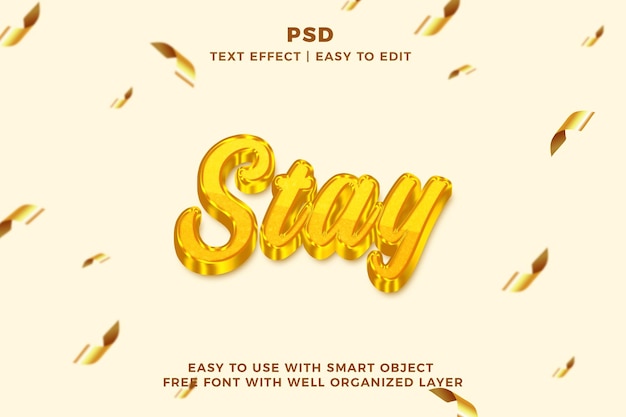 PSD stay 3d editable photoshop text effect style psd with background