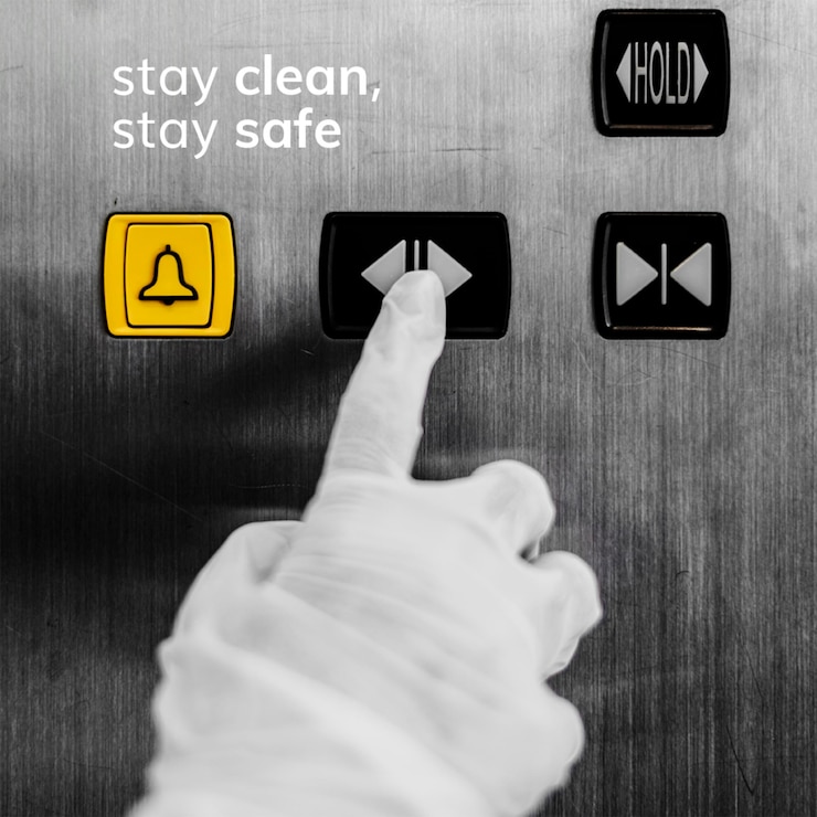 PSD stay clean stay safe during coronavirus pandemic social template mockup