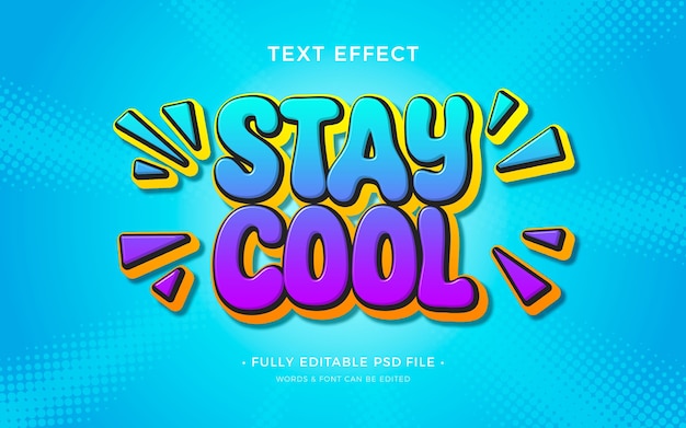 PSD stay cool text effect