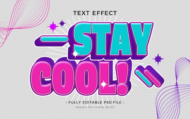 PSD stay cool text effect