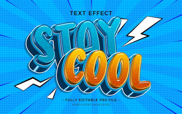 PSD stay cool text effect