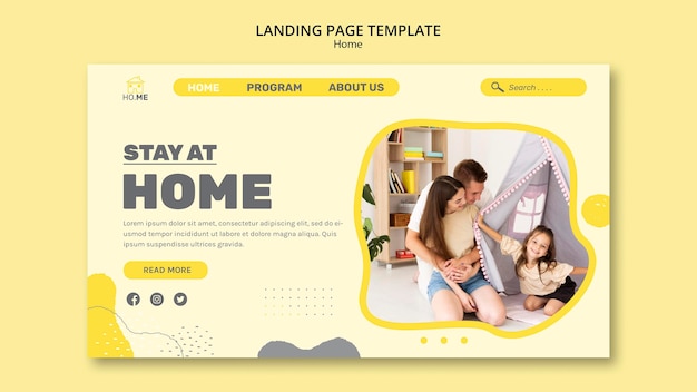 PSD stay at home landing page template