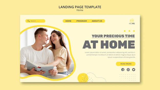 PSD stay at home landing page template