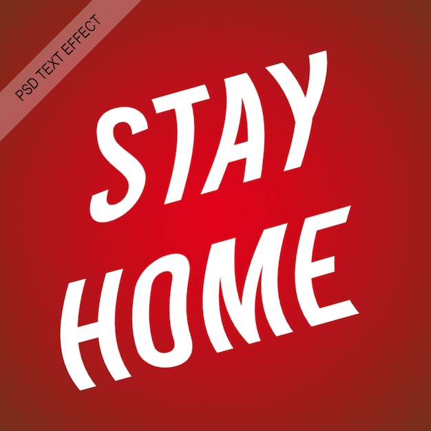 Stay home text  effect