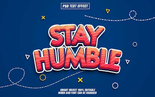 stay humble text effect font editable typography 3d text