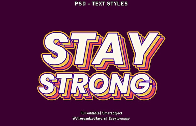 Stay strong text effects style template