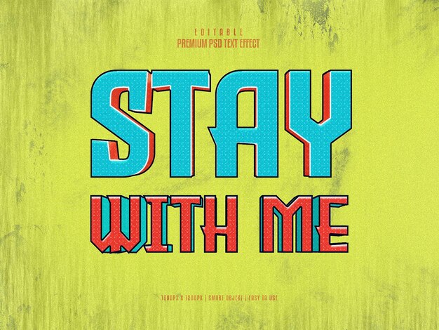 PSD stay with me fully editable text effect