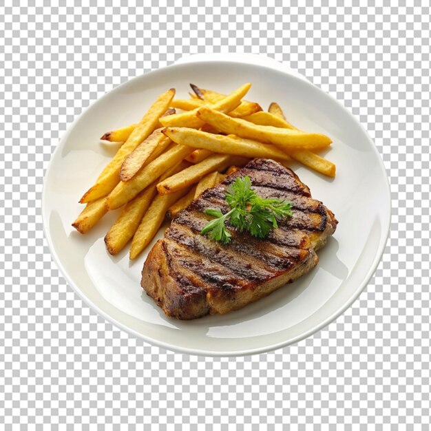 PSD steak frites transparent background