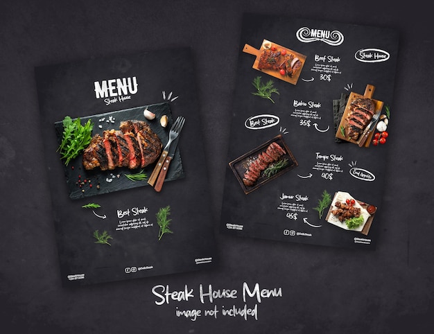Steak house menu template