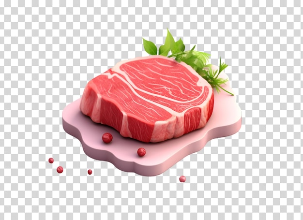 Steak on isolated on transparent png background