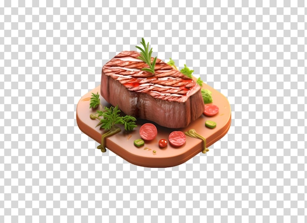 Steak on isolated on transparent png background